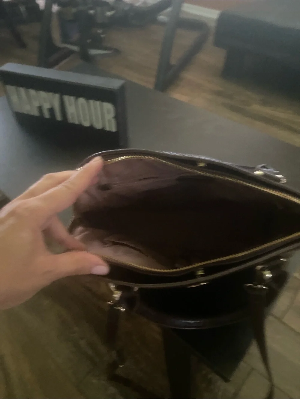 Anne Klein Black Dome Satchel with Gold Emblem